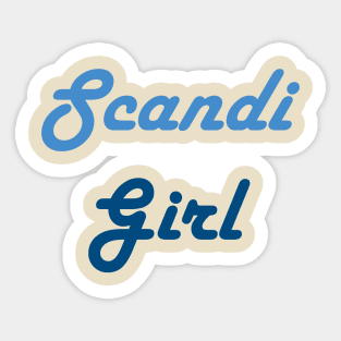 Scandi Girl Blue Two Tone Sticker